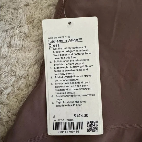 NWT Lululemon Align Dress, DKOX Dark Oxide Size 8 - Picture 2 of 6